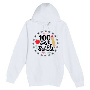 100 Days Of Hearts Celebrate 100th Day Of School Premium Pullover Hoodie