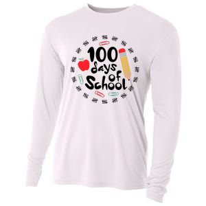 100 Days Of Hearts Celebrate 100th Day Of School Cooling Performance Long Sleeve Crew