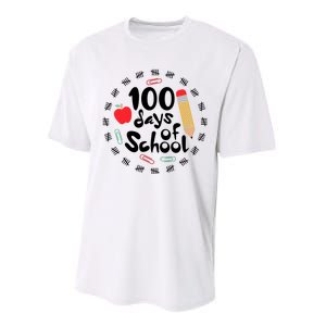 100 Days Of Hearts Celebrate 100th Day Of School Performance Sprint T-Shirt