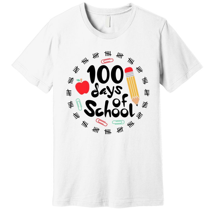 100 Days Of Hearts Celebrate 100th Day Of School Premium T-Shirt