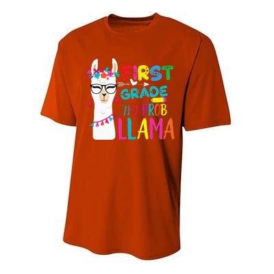 100th Day Of 1st Grade 100 Days Smarter No Prob Llama Performance Sprint T-Shirt