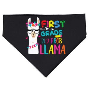 100th Day Of 1st Grade 100 Days Smarter No Prob Llama USA-Made Doggie Bandana