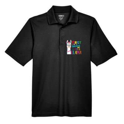 100th Day Of 1st Grade 100 Days Smarter No Prob Llama Men's Origin Performance Pique Polo