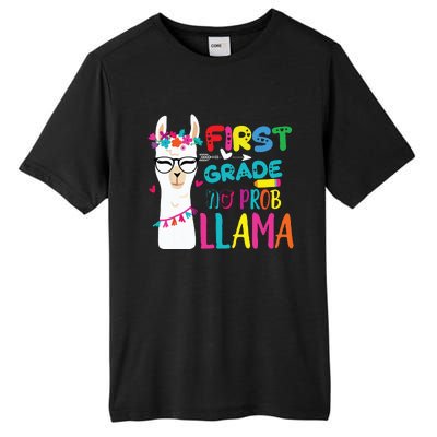 100th Day Of 1st Grade 100 Days Smarter No Prob Llama Tall Fusion ChromaSoft Performance T-Shirt