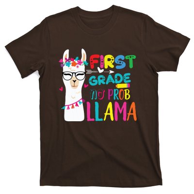 100th Day Of 1st Grade 100 Days Smarter No Prob Llama T-Shirt