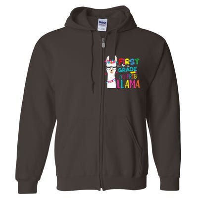 100th Day Of 1st Grade 100 Days Smarter No Prob Llama Full Zip Hoodie