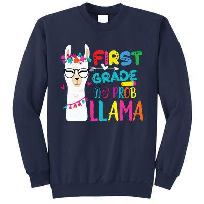 100th Day Of 1st Grade 100 Days Smarter No Prob Llama Sweatshirt