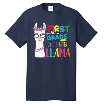 100th Day Of 1st Grade 100 Days Smarter No Prob Llama Tall T-Shirt