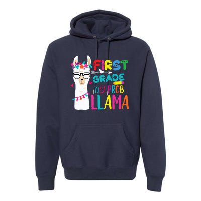 100th Day Of 1st Grade 100 Days Smarter No Prob Llama Premium Hoodie