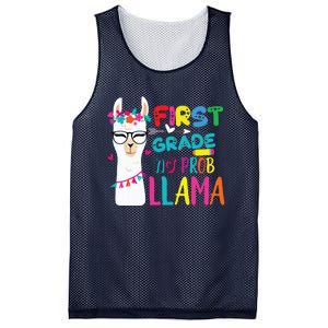 100th Day Of 1st Grade 100 Days Smarter No Prob Llama Mesh Reversible Basketball Jersey Tank