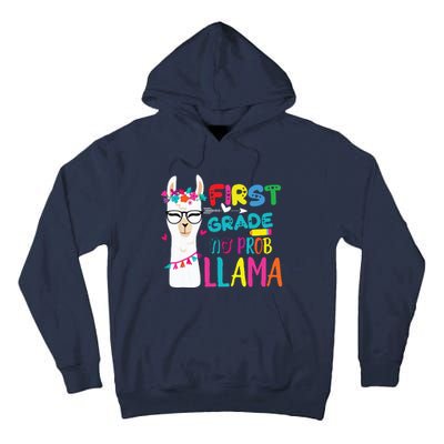 100th Day Of 1st Grade 100 Days Smarter No Prob Llama Tall Hoodie