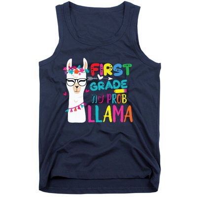 100th Day Of 1st Grade 100 Days Smarter No Prob Llama Tank Top