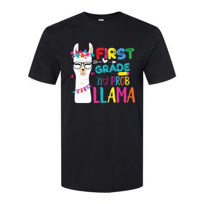 100th Day Of 1st Grade 100 Days Smarter No Prob Llama Softstyle CVC T-Shirt