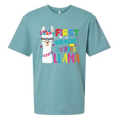 100th Day Of 1st Grade 100 Days Smarter No Prob Llama Sueded Cloud Jersey T-Shirt