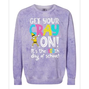 100th Day Of School Get Your Cray On Funny Teacher Colorblast Crewneck Sweatshirt