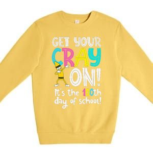 100th Day Of School Get Your Cray On Funny Teacher Premium Crewneck Sweatshirt