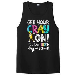 100th Day Of School Get Your Cray On Funny Teacher PosiCharge Competitor Tank