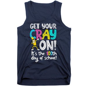 100th Day Of School Get Your Cray On Funny Teacher Tank Top