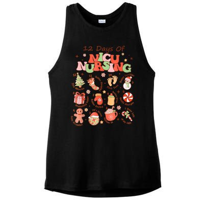 12 Days Of Nicu Unit Nursing Funny Nicu Nurse Christmas Ladies PosiCharge Tri-Blend Wicking Tank