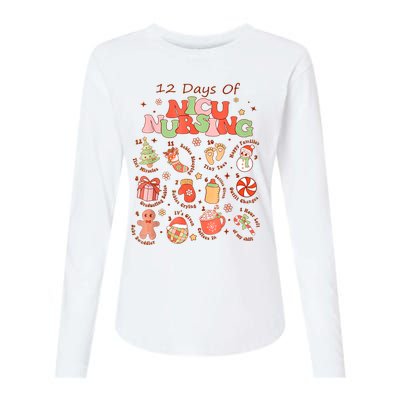 12 Days Of Nicu Unit Nursing Funny Nicu Nurse Christmas Womens Cotton Relaxed Long Sleeve T-Shirt