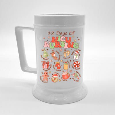 12 Days Of Nicu Unit Nursing Funny Nicu Nurse Christmas Beer Stein