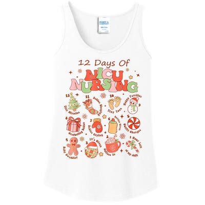 12 Days Of Nicu Unit Nursing Funny Nicu Nurse Christmas Ladies Essential Tank