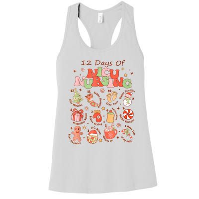 12 Days Of Nicu Unit Nursing Funny Nicu Nurse Christmas Women's Racerback Tank