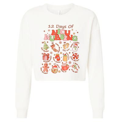 12 Days Of Nicu Unit Nursing Funny Nicu Nurse Christmas Cropped Pullover Crew