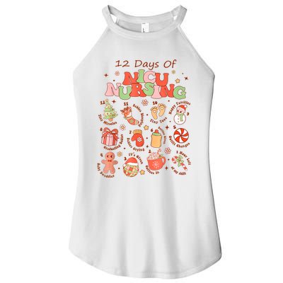 12 Days Of Nicu Unit Nursing Funny Nicu Nurse Christmas Women's Perfect Tri Rocker Tank