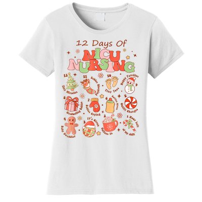 12 Days Of Nicu Unit Nursing Funny Nicu Nurse Christmas Women's T-Shirt