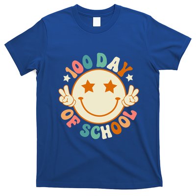 100th Days Of School Cute Happy Face 100 Days Smarter Groovy Great Gift T-Shirt