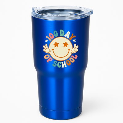 100th Days Of School Cute Happy Face 100 Days Smarter Groovy Great Gift Tumbler