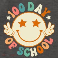 100th Days Of School Cute Happy Face 100 Days Smarter Groovy Great Gift Vector Backpack