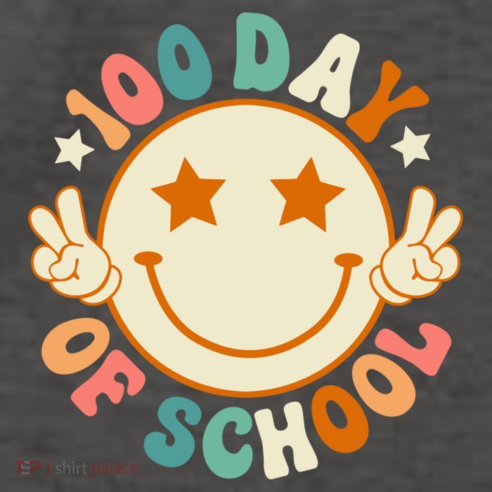 100th Days Of School Cute Happy Face 100 Days Smarter Groovy Great Gift Vector Backpack