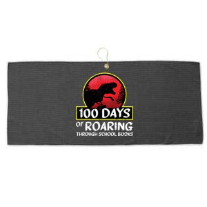 100 Days Of School Tcute Giftrex Roar Books Teacher Student Funny Gift Large Microfiber Waffle Golf Towel