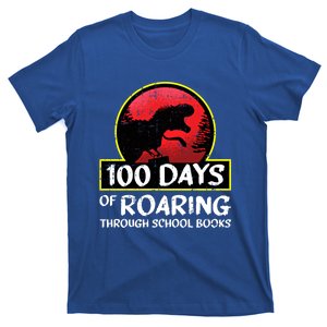 100 Days Of School Tcute Giftrex Roar Books Teacher Student Funny Gift T-Shirt