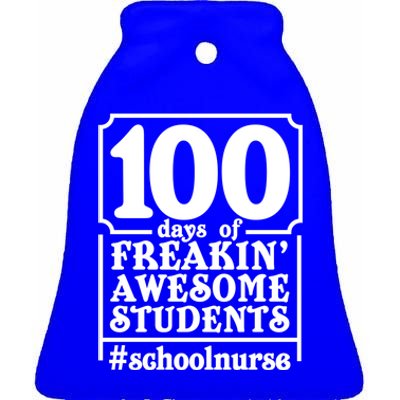 100 Days Of School And Awesome Students School Nurse Gift Ceramic Bell Ornament