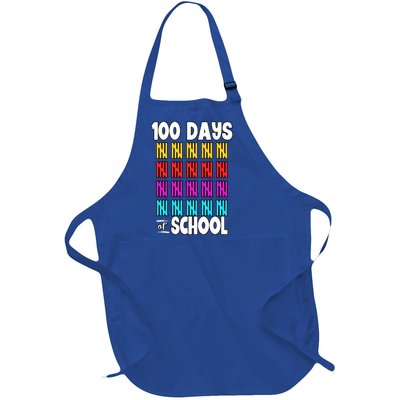 100 Days Of School Costume 100th Day Cool Gift Full-Length Apron With Pockets