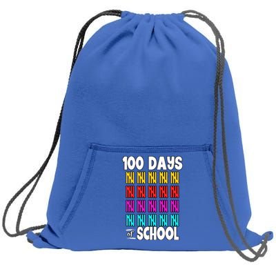 100 Days Of School Costume 100th Day Cool Gift Sweatshirt Cinch Pack Bag