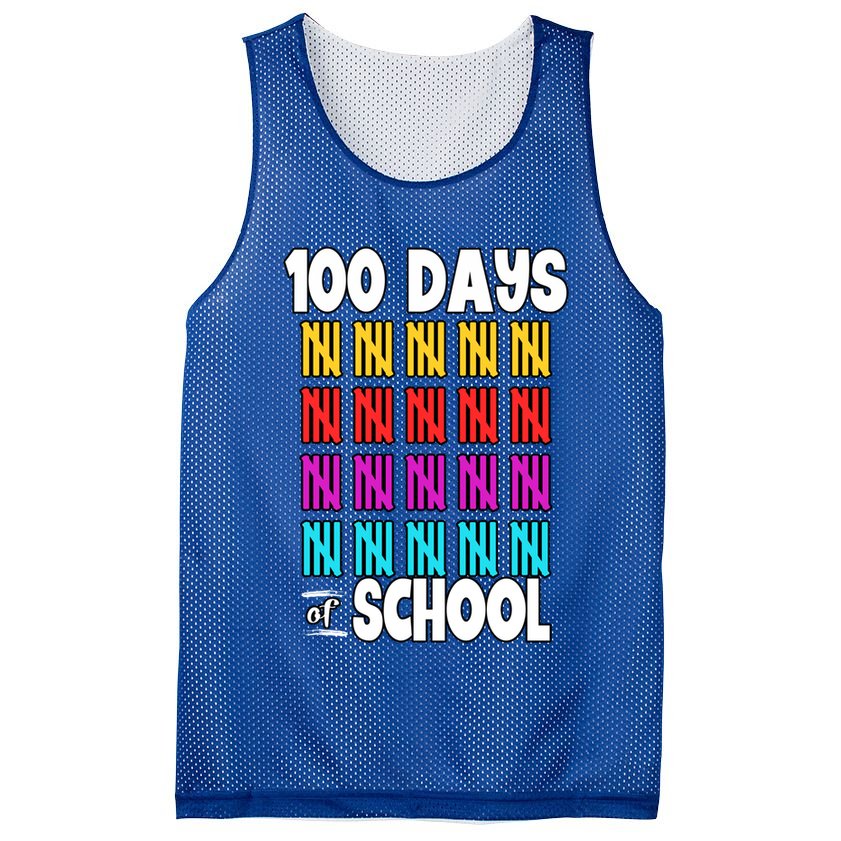 100 Days Of School Costume 100th Day Cool Gift Mesh Reversible Basketball Jersey Tank