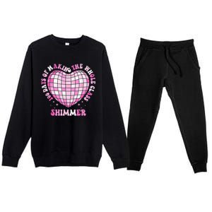 100 Days Of School 100 Days Of Making Whole Class Shimmer Premium Crewneck Sweatsuit Set