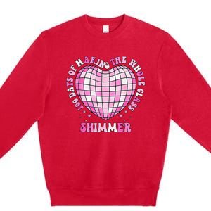 100 Days Of School 100 Days Of Making Whole Class Shimmer Premium Crewneck Sweatshirt