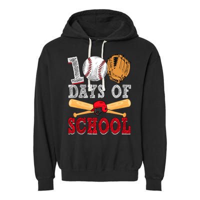 100 Days Of School Baseball Lover Garment-Dyed Fleece Hoodie