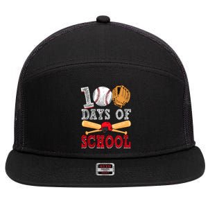 100 Days Of School Baseball Lover 7 Panel Mesh Trucker Snapback Hat