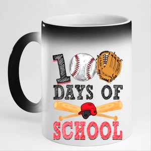 100 Days Of School Baseball Lover 11oz Black Color Changing Mug