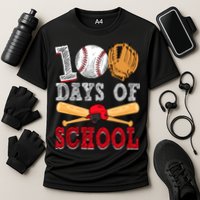 100 Days Of School Baseball Lover Cooling Performance Crew T-Shirt