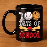 100 Days Of School Baseball Lover 11oz C Handle Ceramic Mug