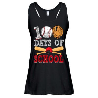 100 Days Of School Baseball Lover Ladies Essential Flowy Tank