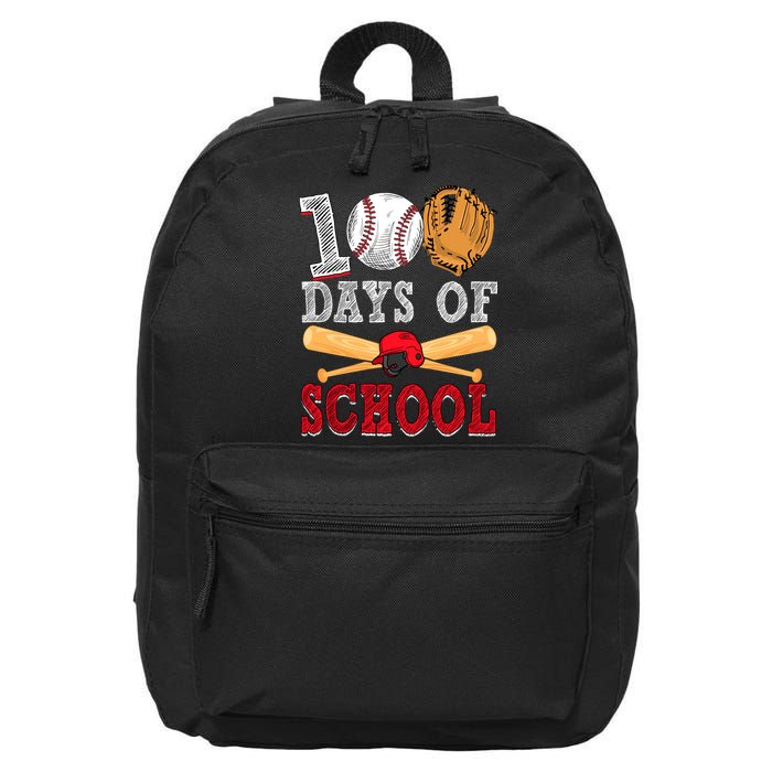 100 Days Of School Baseball Lover 16 in Basic Backpack