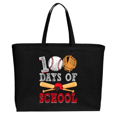 100 Days Of School Baseball Lover Cotton Canvas Jumbo Tote